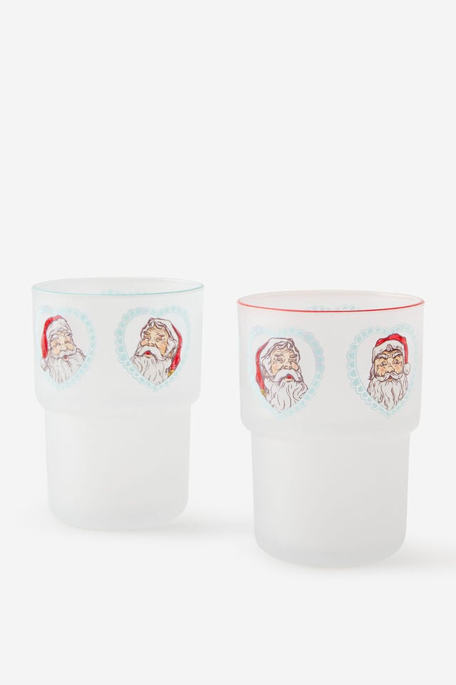 Christmas Stackable Glass Tumbler 2Pk