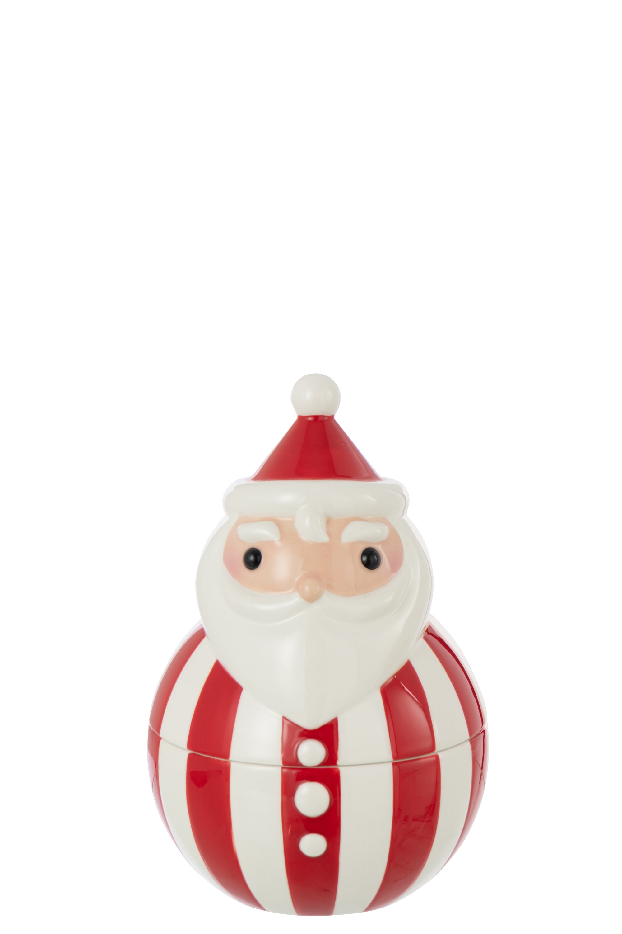 J-Line voorraadpot Sinterklaas Dolomiet - keramiek - kerstrood/wit - large