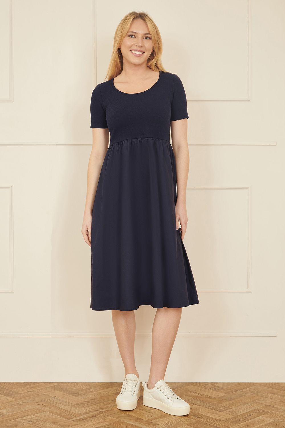 Yumi Yumi Navy Jersey Top and Cotton Midi Dress