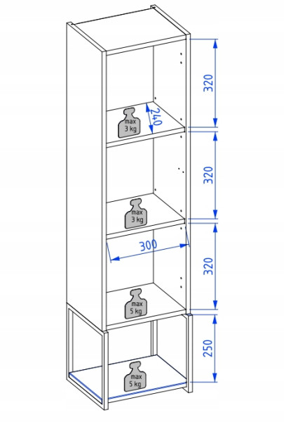 Lakierowany Słupek Wiszący LOV 130 cm Zielony Półmat Metalowa Rama 1 Drzwi