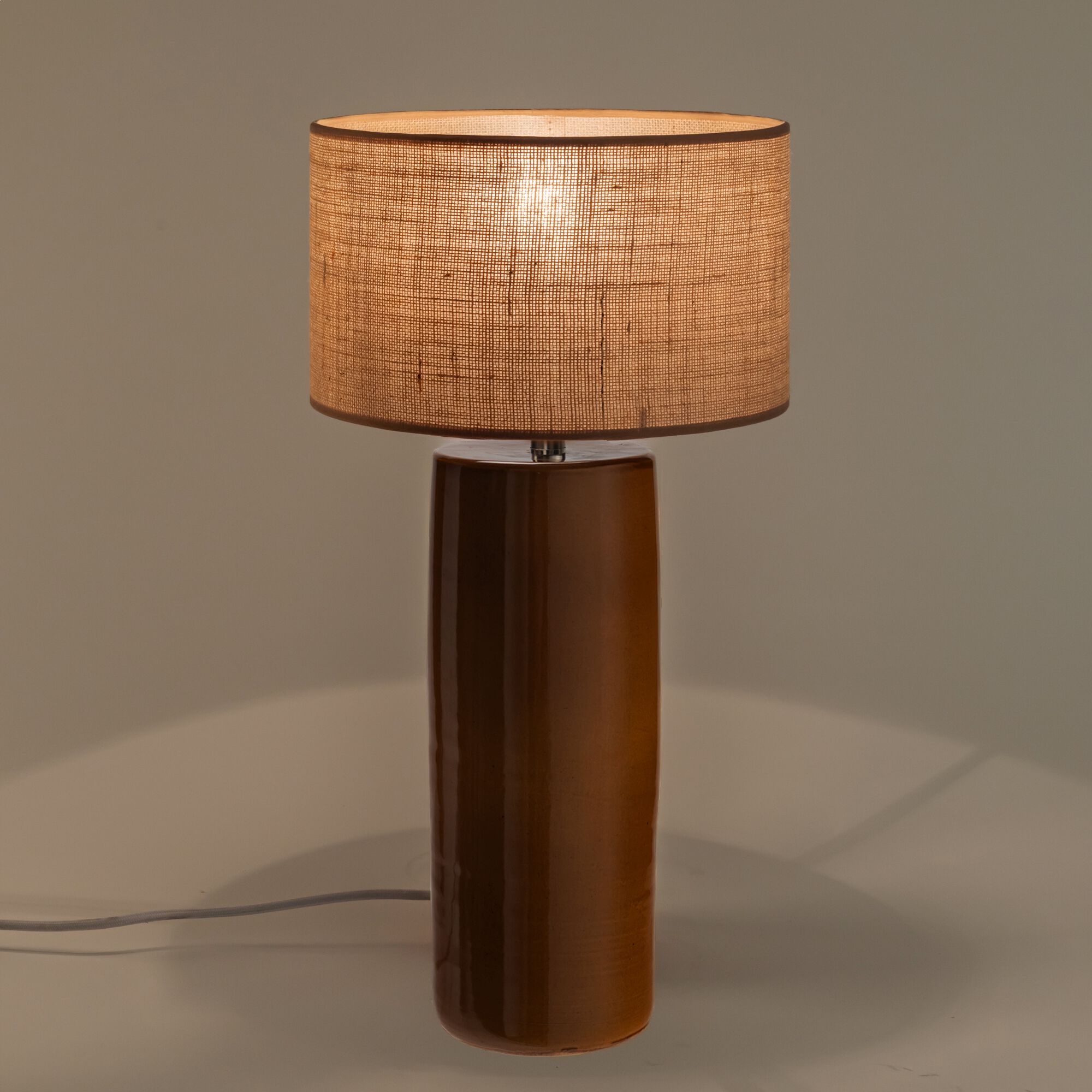 TELIO - Pied de lampe en terre cuite - marron