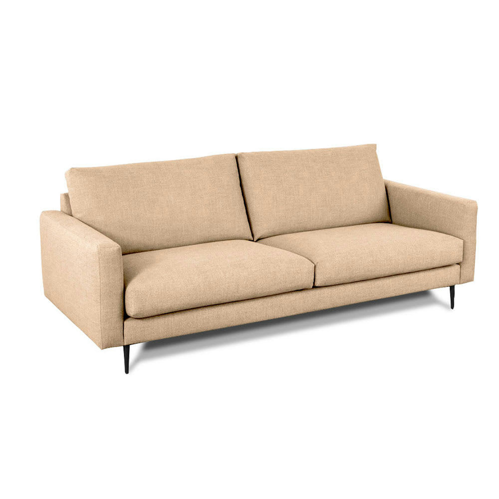 CARUSO - Canapé 3 places tissu droit beige