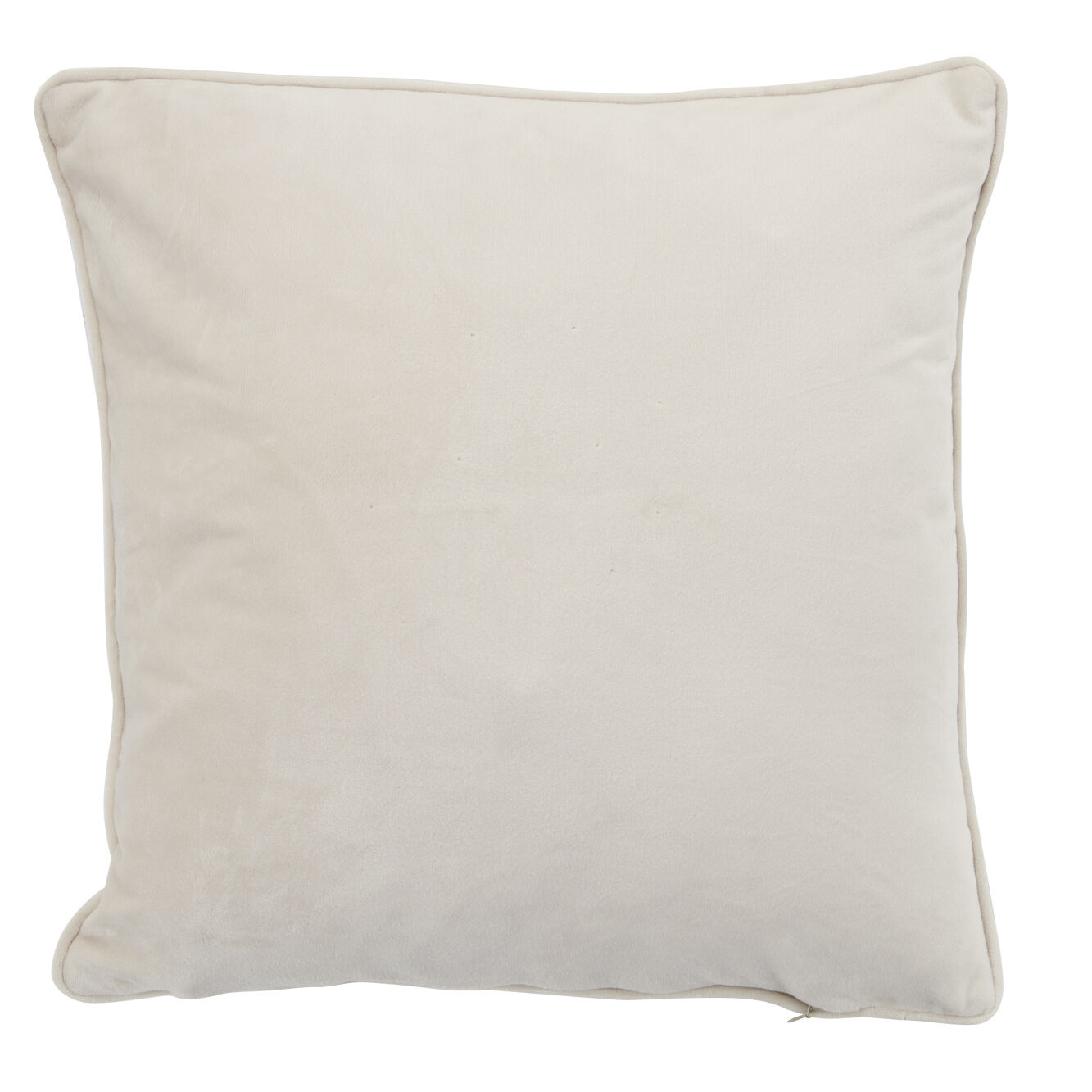 Housse de coussin carrée en velours beige