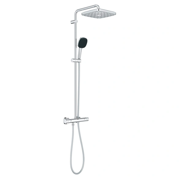 Duschsystem mit Thermostat »Vitalio Comfort 250«, HxT: 113,2 x 40,4 cm ,eckig, chromfarben