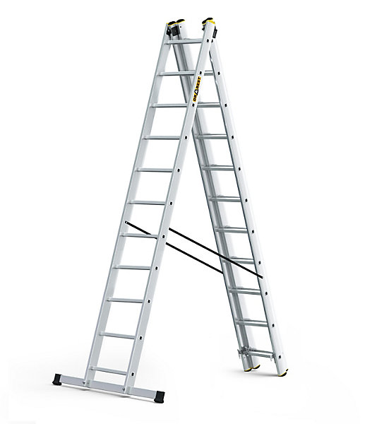 échelle multifonction en aluminium DRABEST professionnelle 3x11 marches 150 kg 1 pièce