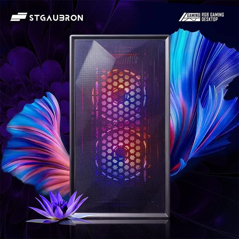 STGAubron Gaming PC Desktop Computer  Intel Core i5 up to 3.7GHz  GeForce RTX 2060 6G  16G RAM  512G SSD  WiFi 6  BT 5.0  RGB Fan x2  Windows 11 Home