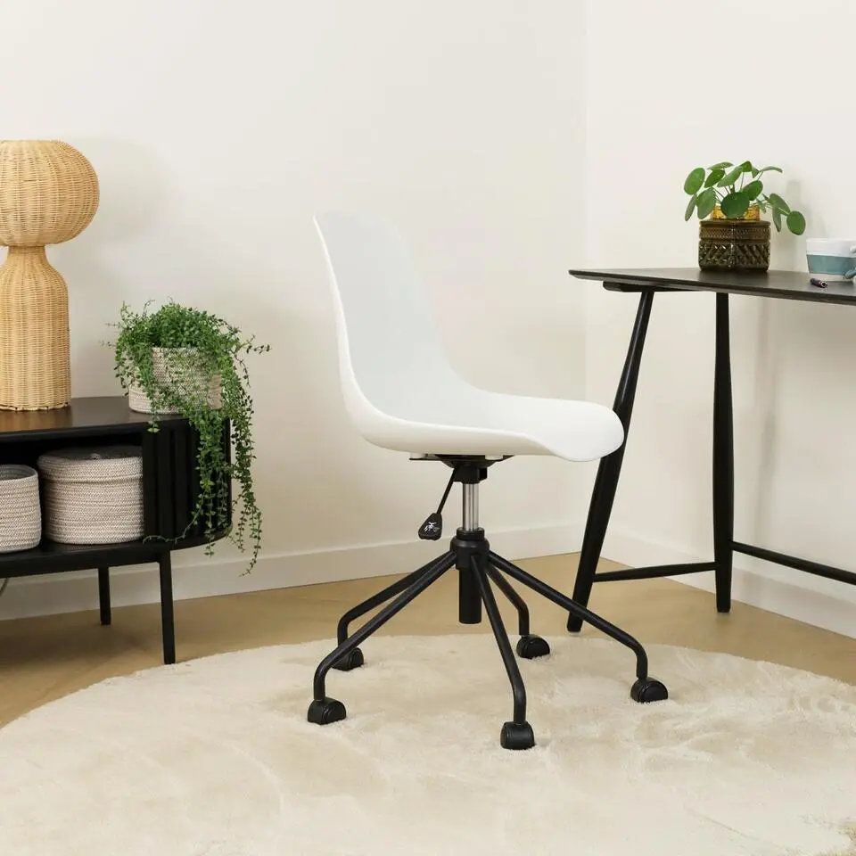 Nolon Nout-Pip Bureaustoel Wit - Kunststof - Zwart Onderstel