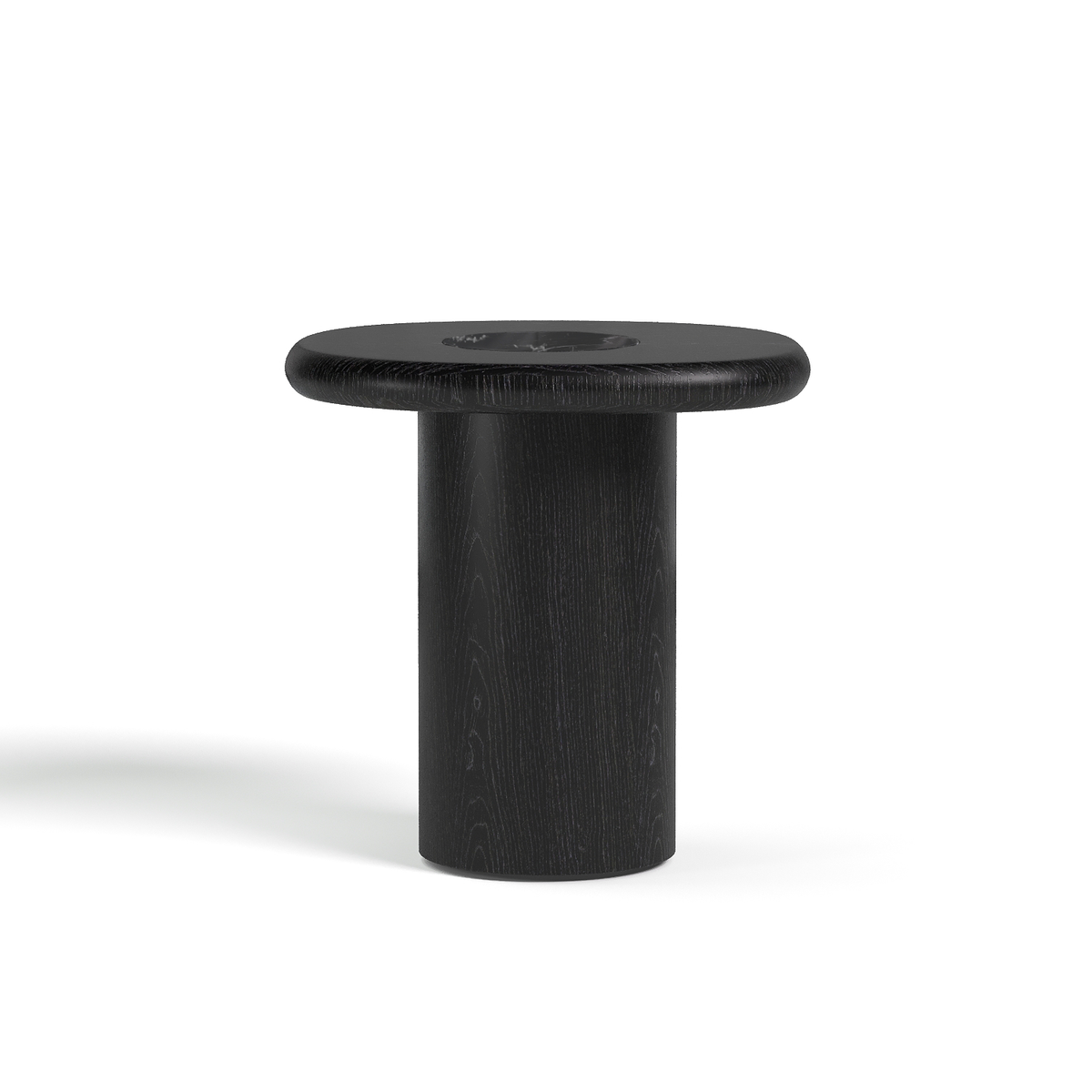 Premium Interiors - Bijzettafel MARSULA - multiplex, zwarte eik en natuurlijk zwart marmer zwart hout 48.5cm