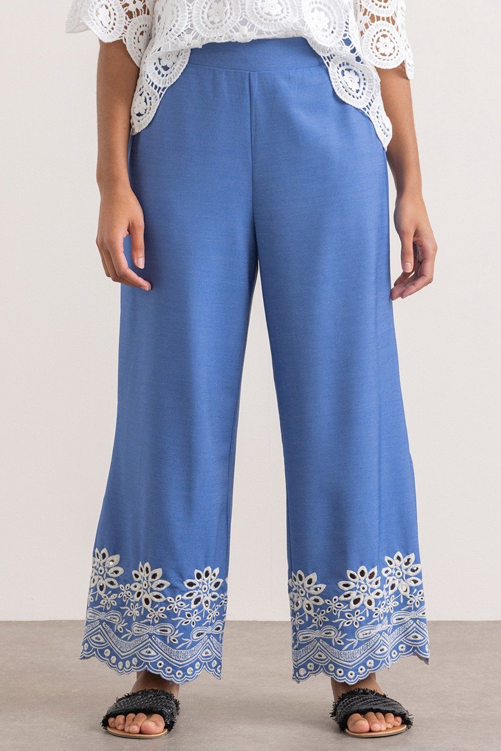 Klass. Elasticated Waist Wide Leg Trouser