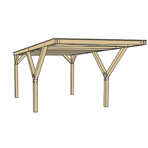 Carport »Y«, Außenmaß BxT: 300 x 362 cm, grün