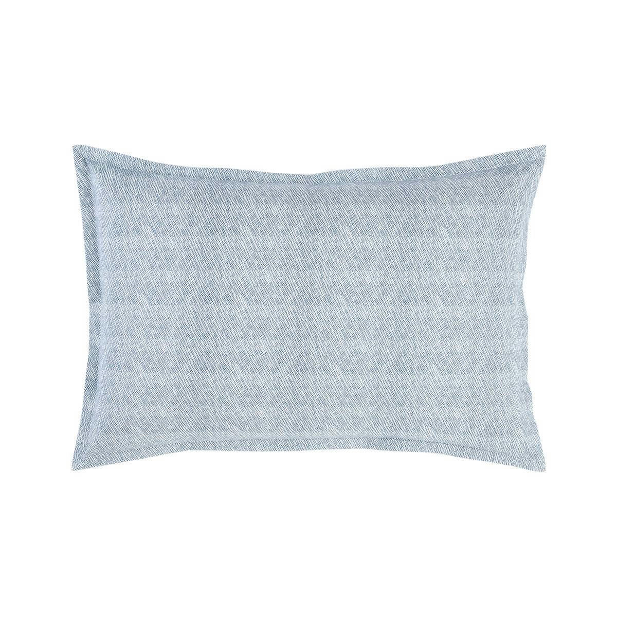 AMORGOS - Taie d'oreiller en percale de coton bleu 50 x 75 cm