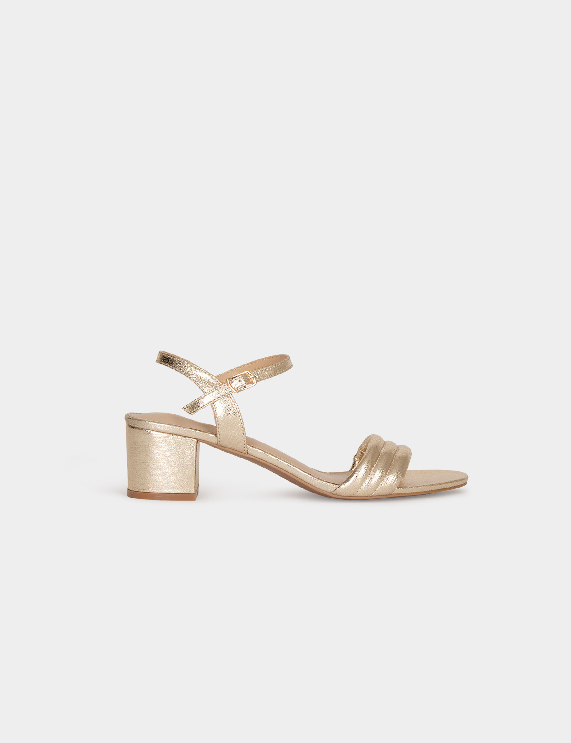 Sandals With Heels Gold Yellow Women