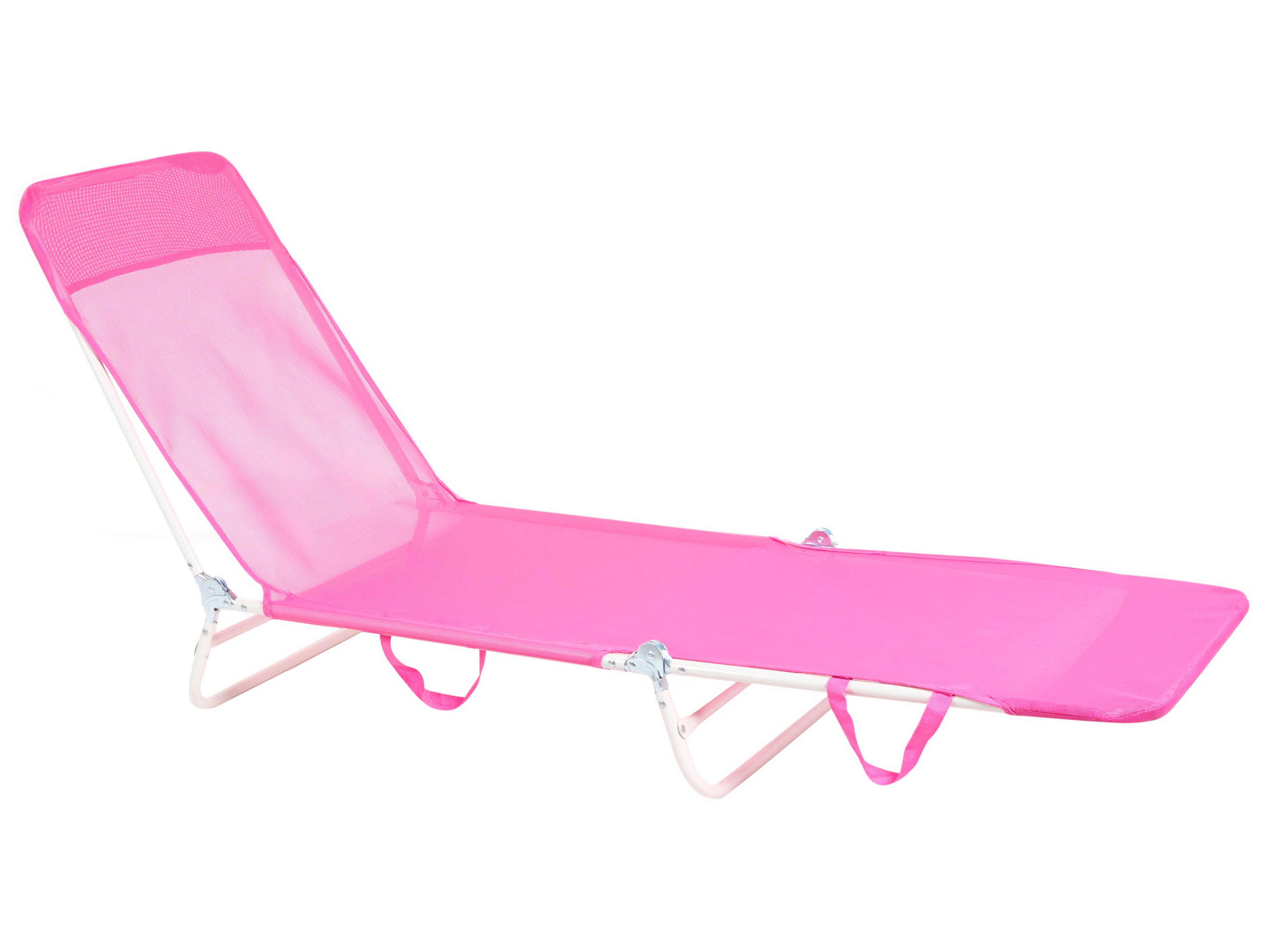 Sun Lounger KASTORIA Reclining Metal Fuchsia Pink