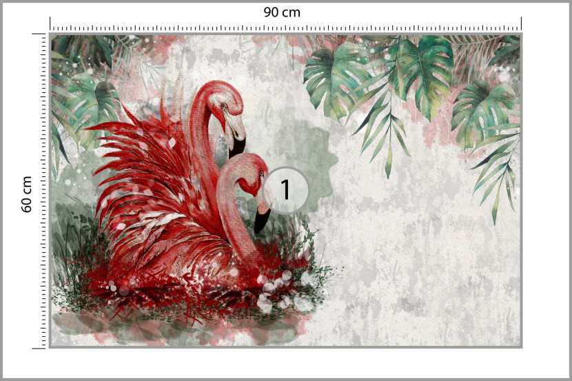 Fototapeta Do Salonu Akwarelowe Flamingi Mural 90x60cm