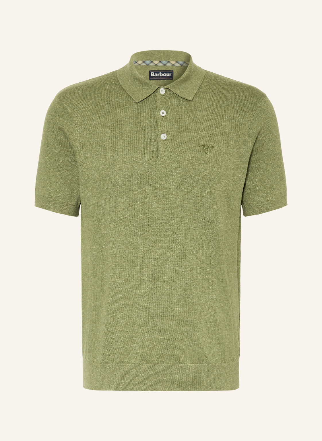 Barbour Strick-Poloshirt MUSTON mit Leinen