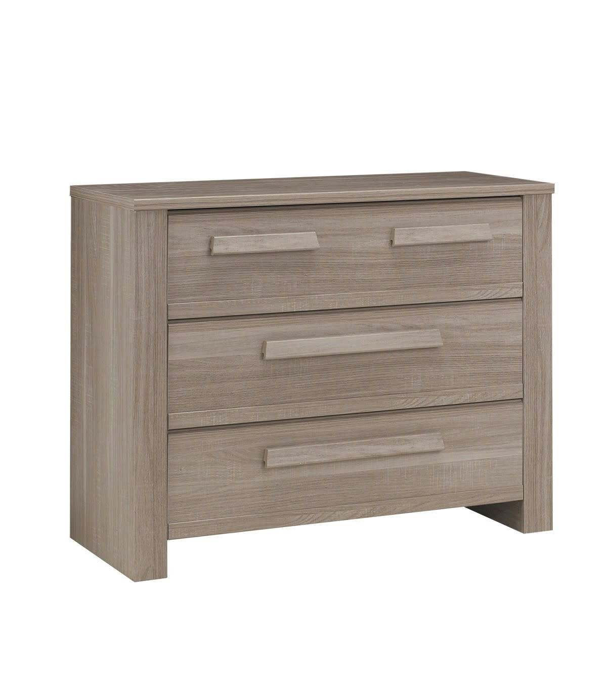 - Commode 3 tiroirs effet chêne L107cm