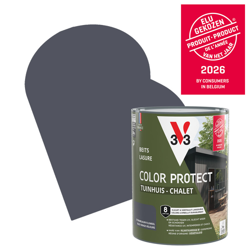 Lasure pour chalet Color Protect bleu orage 0,75 L V33