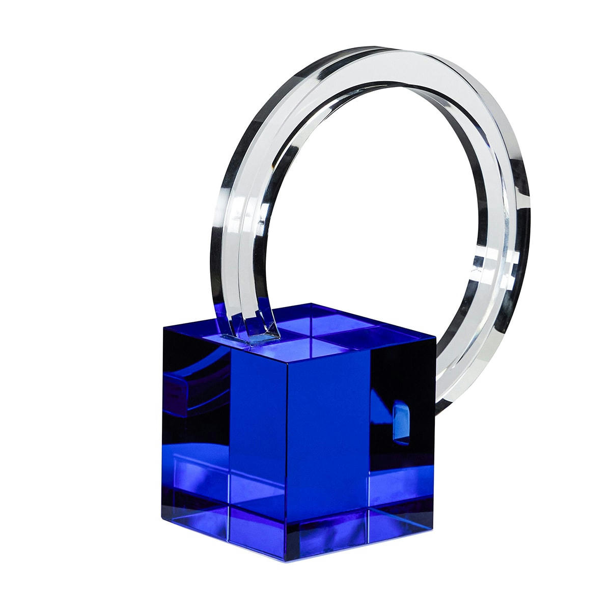 SCULPT - Serre-livres en verre transparent et bleu