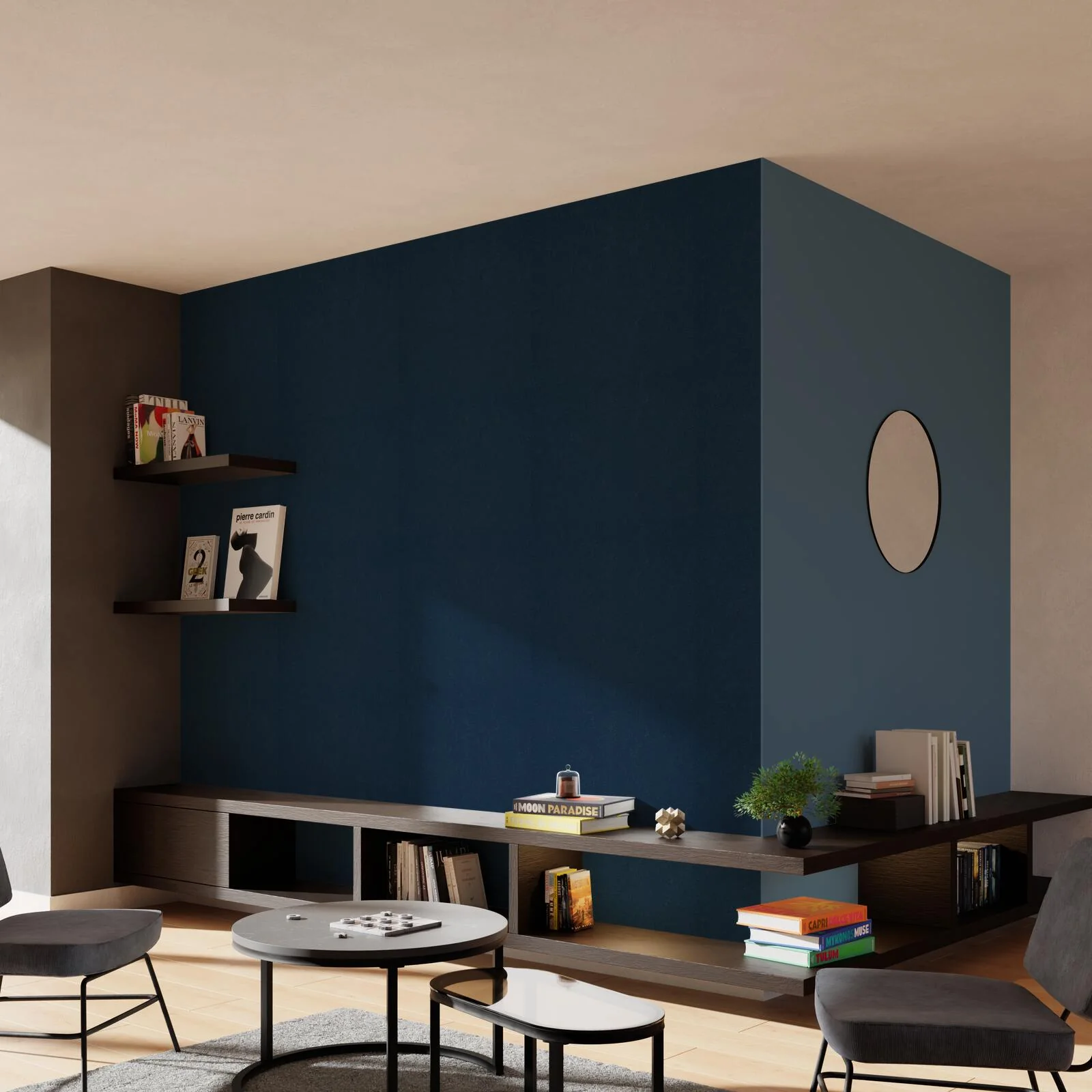 Papier peint intissé PALAZZO coloris bleu profond