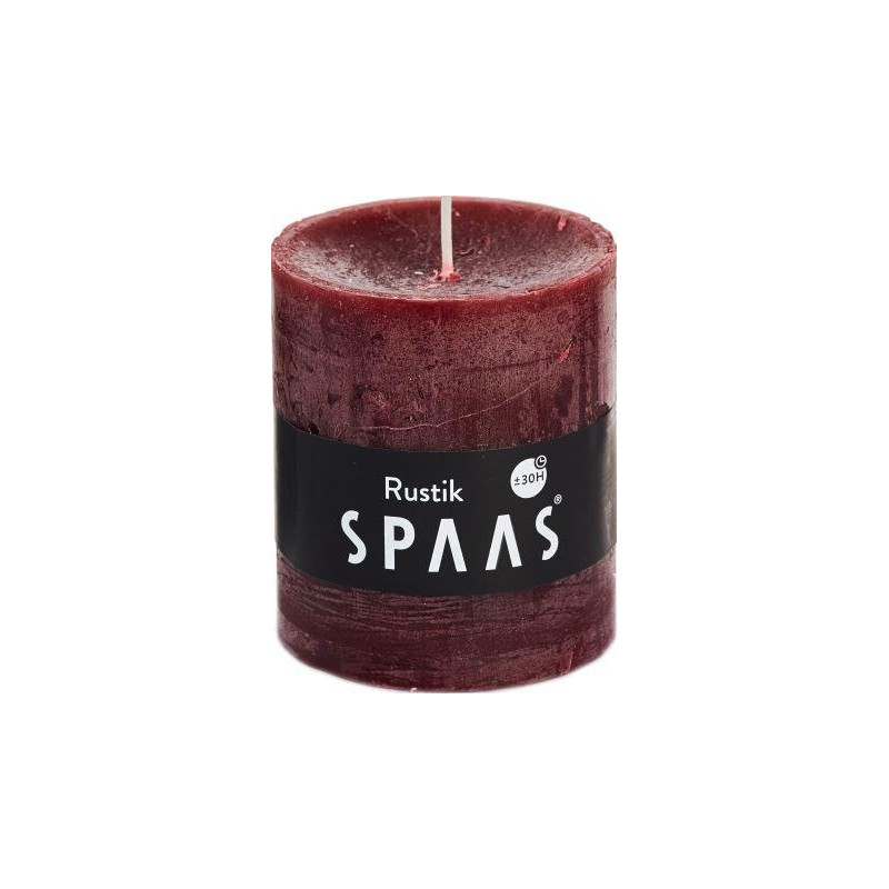 Bougie rustique Cylindre bordeaux Ø 7 x 8 cm