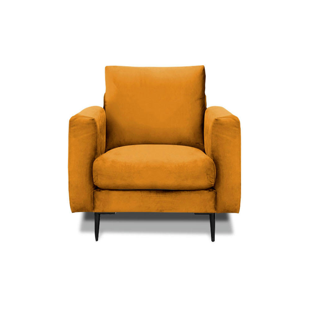 CARUSO - Fauteuil 1 place velours jaune