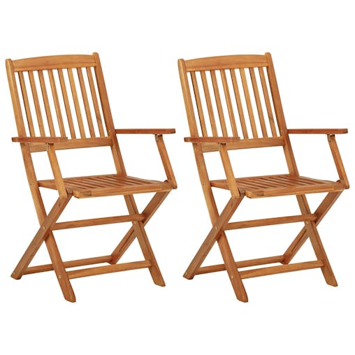 NNEVL 3 Piece Folding Garden Dining Set Solid Acacia Wood