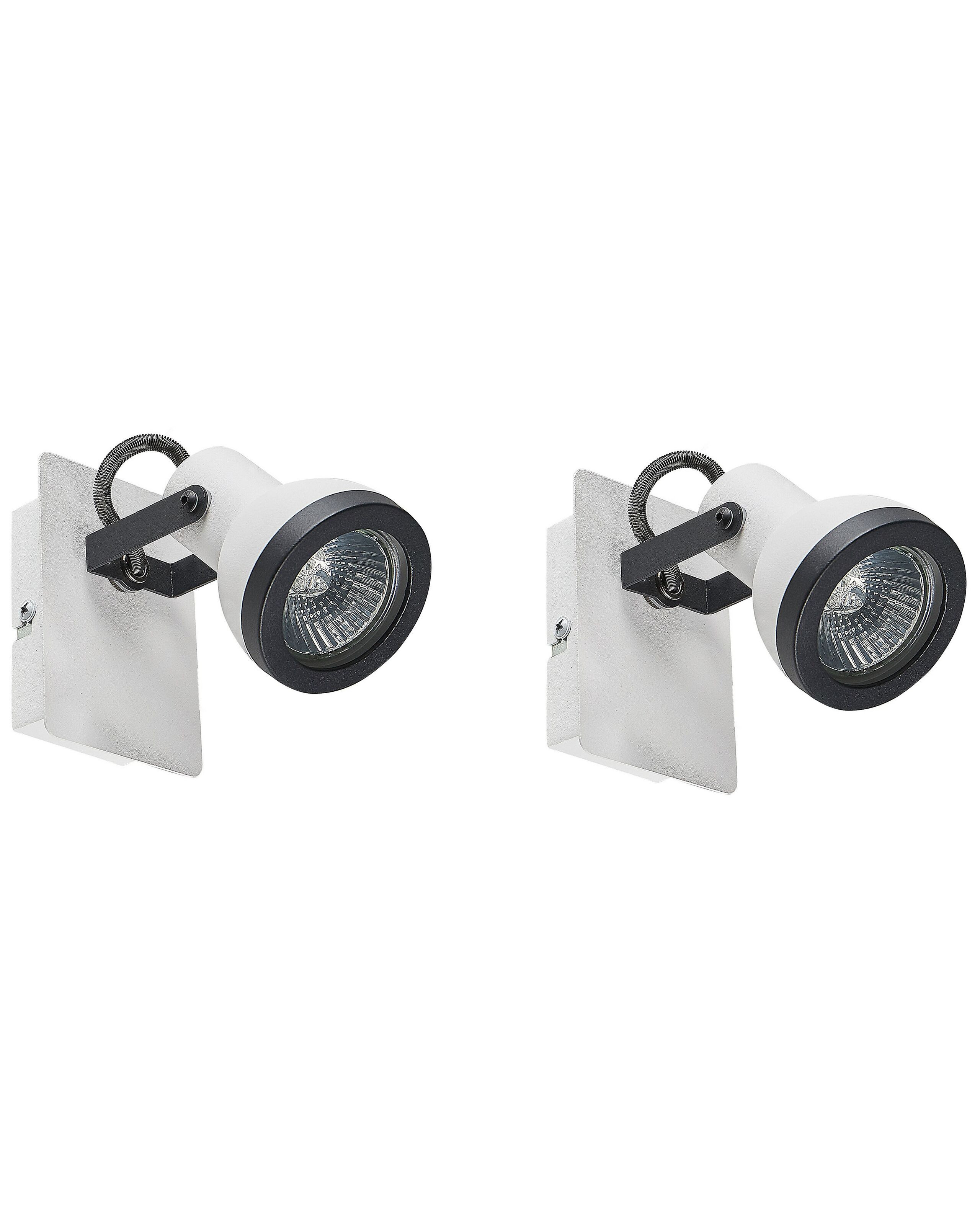 Zestaw 2 lamp ściennych metalowych biały