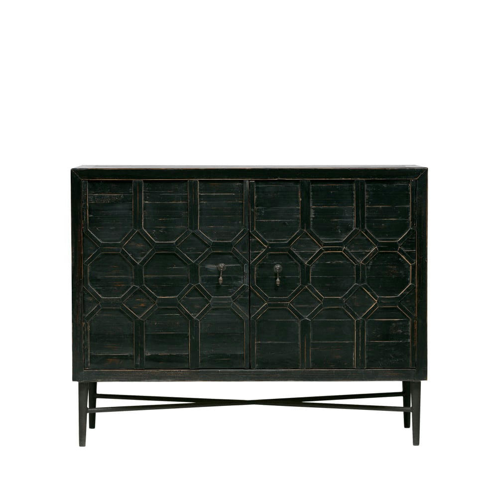 BEQUEST - Petit buffet en bois 2 portes noir