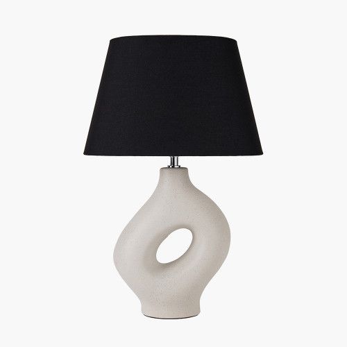 Ruma Artistic Abstract Boho Ceramic Table Lamp Neutral Mutted Tones