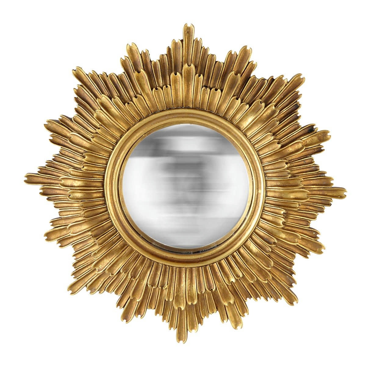 - Miroir soleil convexe doré 30cm