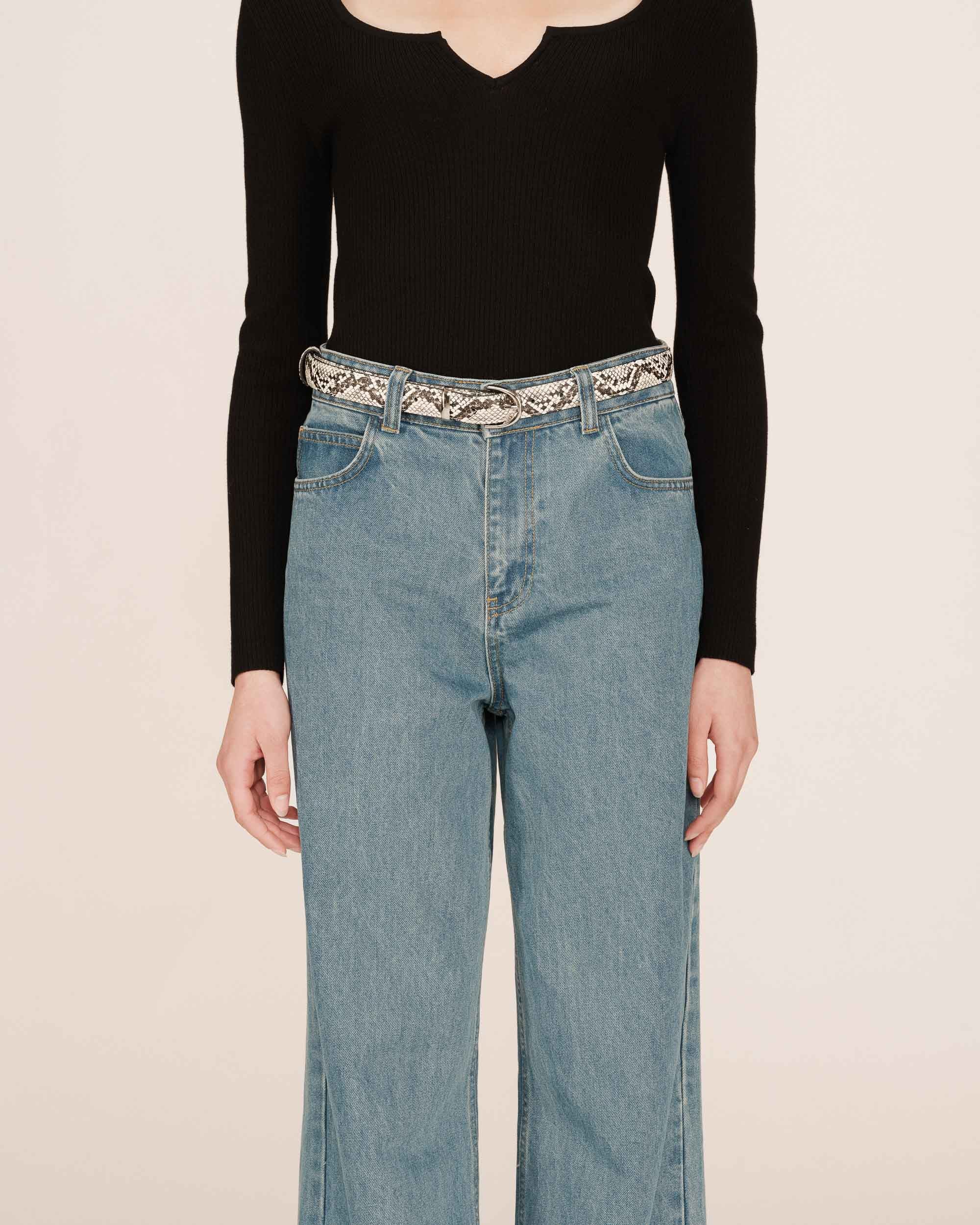 Ceinture en pu imprimé python Signac