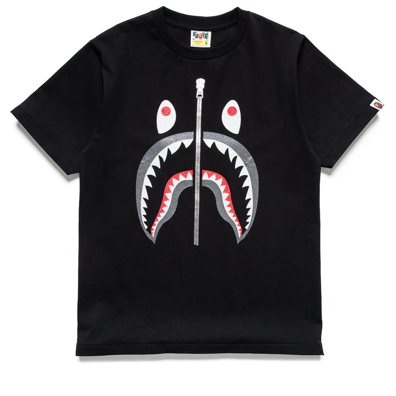 A Bathing Ape Glitter Shark Tee - Black