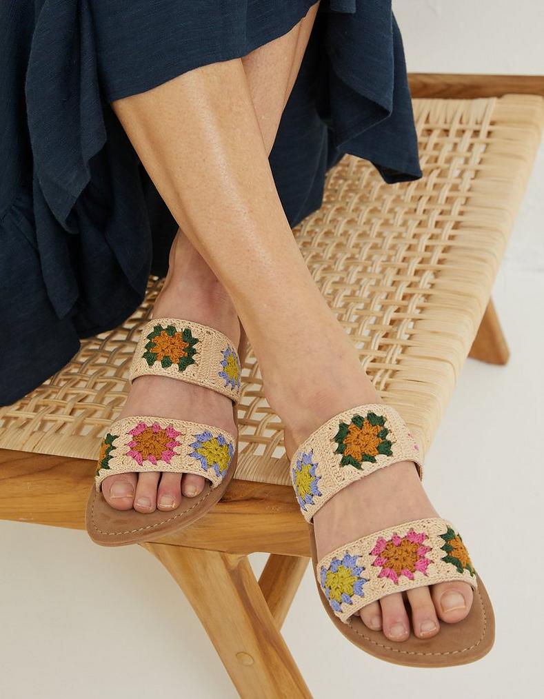 Penelope Tile Crochet Sliders