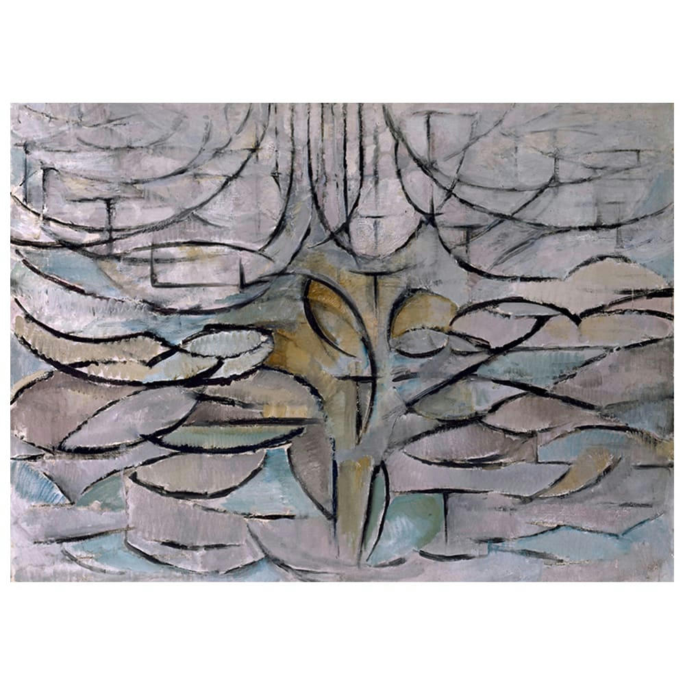- Tableau pommier en fleur Piet Mondrian 50x70cm