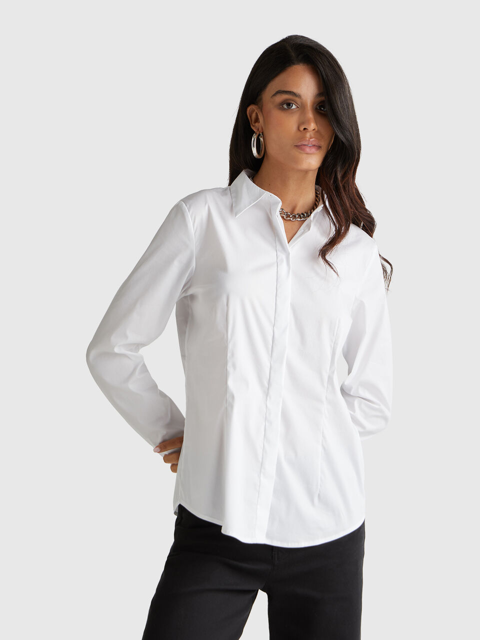 Shirt in stretch cotton blend