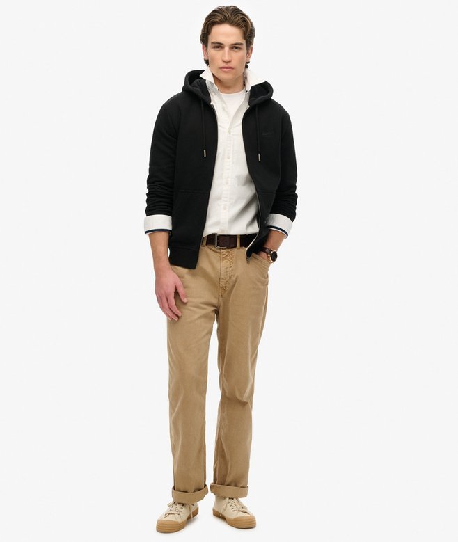 Essential Logo Half Brushed Zip Hoodie