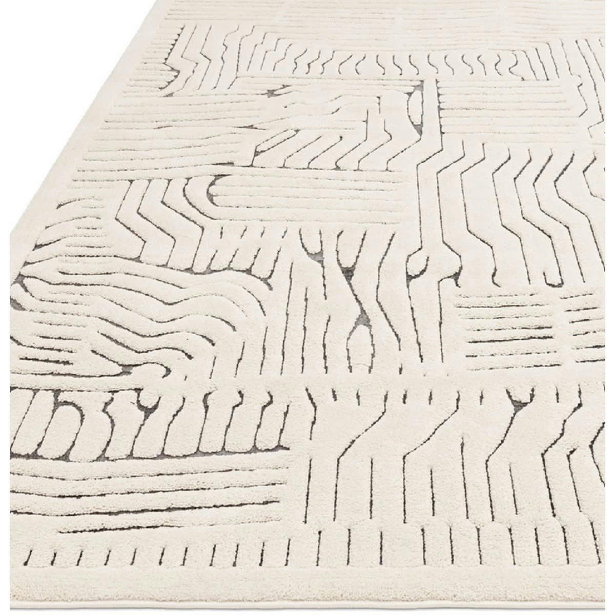 DALE - Tapis de salon en polyester beige 200x290 cm