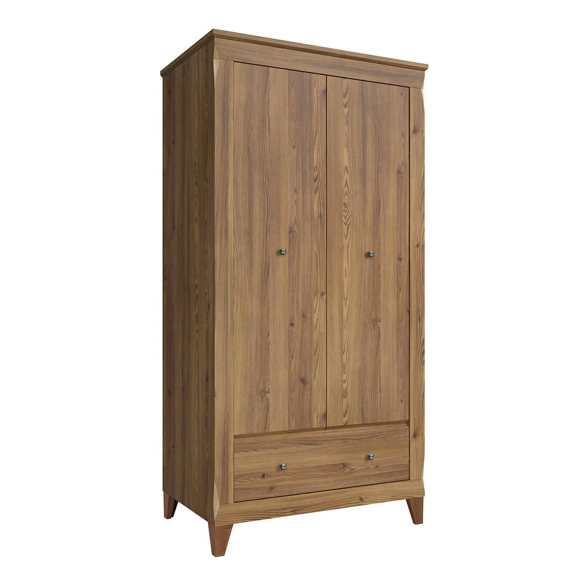 - Armoire 2 portes 1 tiroir panneaux agglomérés naturel