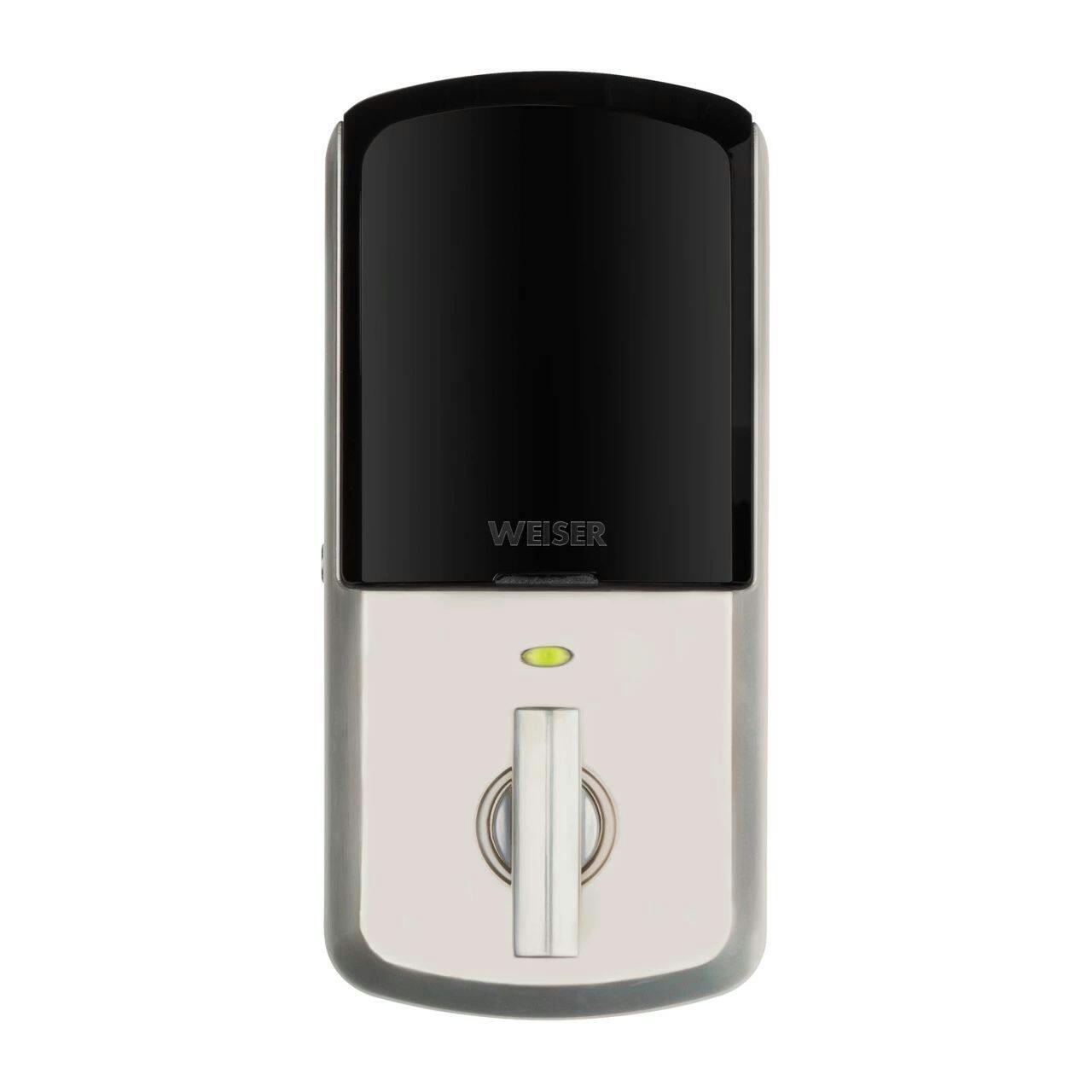 Weiser Aura Bluetooth Electronic Smart Keypad Deadbolt Door Lock, Satin Nickel