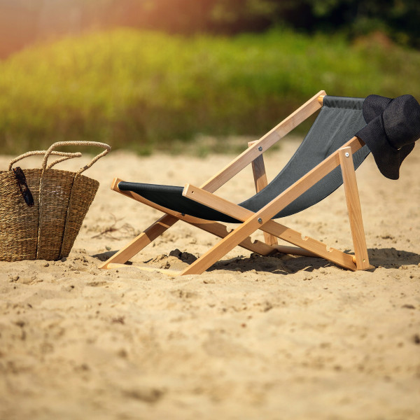 Kadax Leżak Ogrodowy Plażowy Drewniany Leżaki 2szt