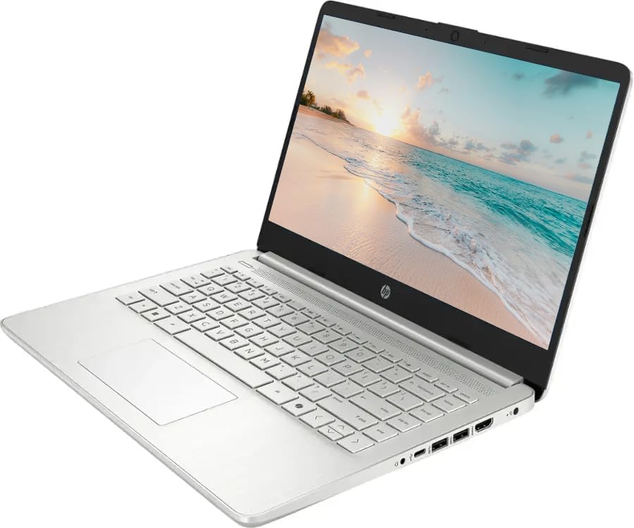 HP 14 LED Business Laptop Computer  16GB RAM 640GB Storage (128GB UFS + 512GB SD Card)  Intel Quad-Core N150 Processor  Windows 11 S & 1-Year Microsoft Office 365 Included  PLUSERA Earphones  Silver
