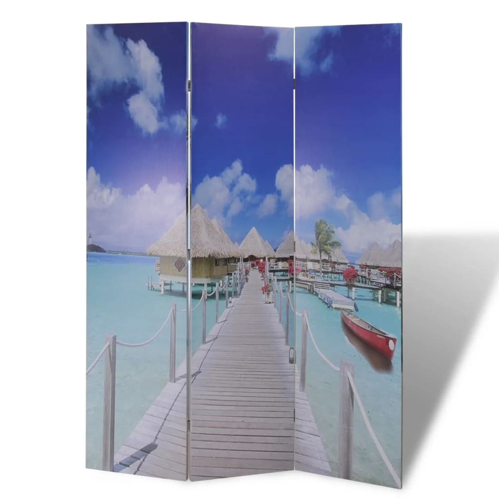 Parawan Pokojowy Dekoracyjny Parawan Składany Motyw Plaży 120x170 cm