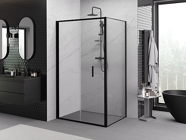 Mexen Exo cabine de douche pliante 80 x 90 cm, transparent, noir - 816-080-090-70-00