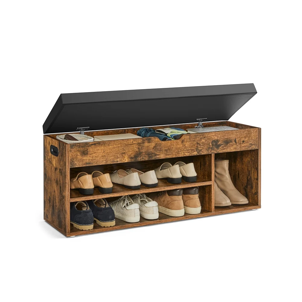 Banc à chaussures marron rustique