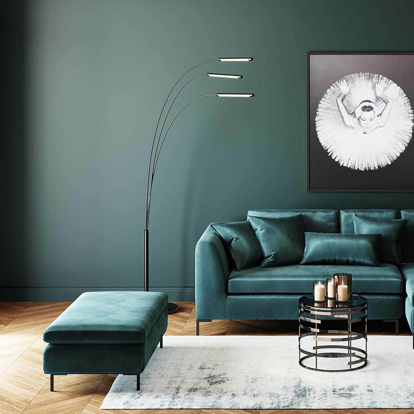 GIANNA - Pouf Gianna velours vert Kare Design