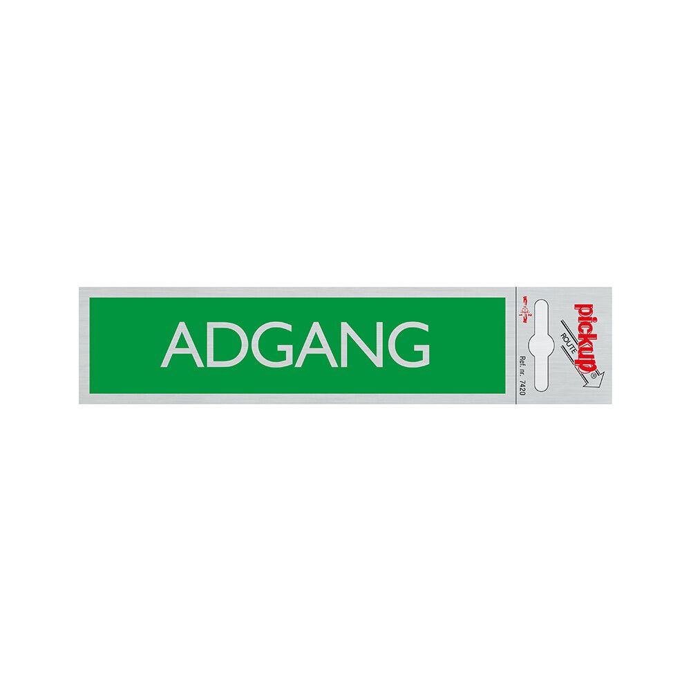 SKILT PICKUP ADGANG ALU 165 X 44 MM
