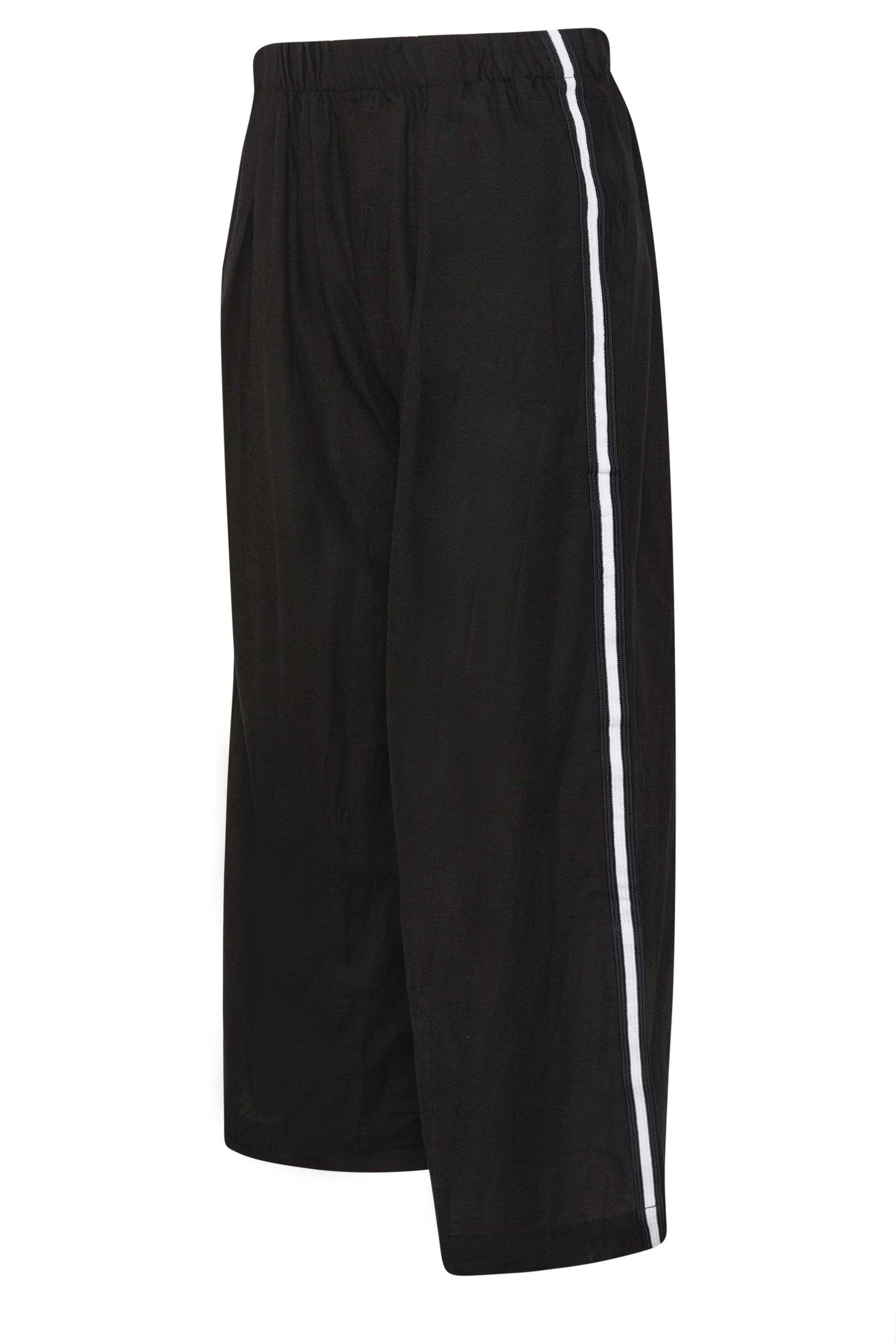 PixieGirl Petite Side Stripe Linen Wide Leg Trousers