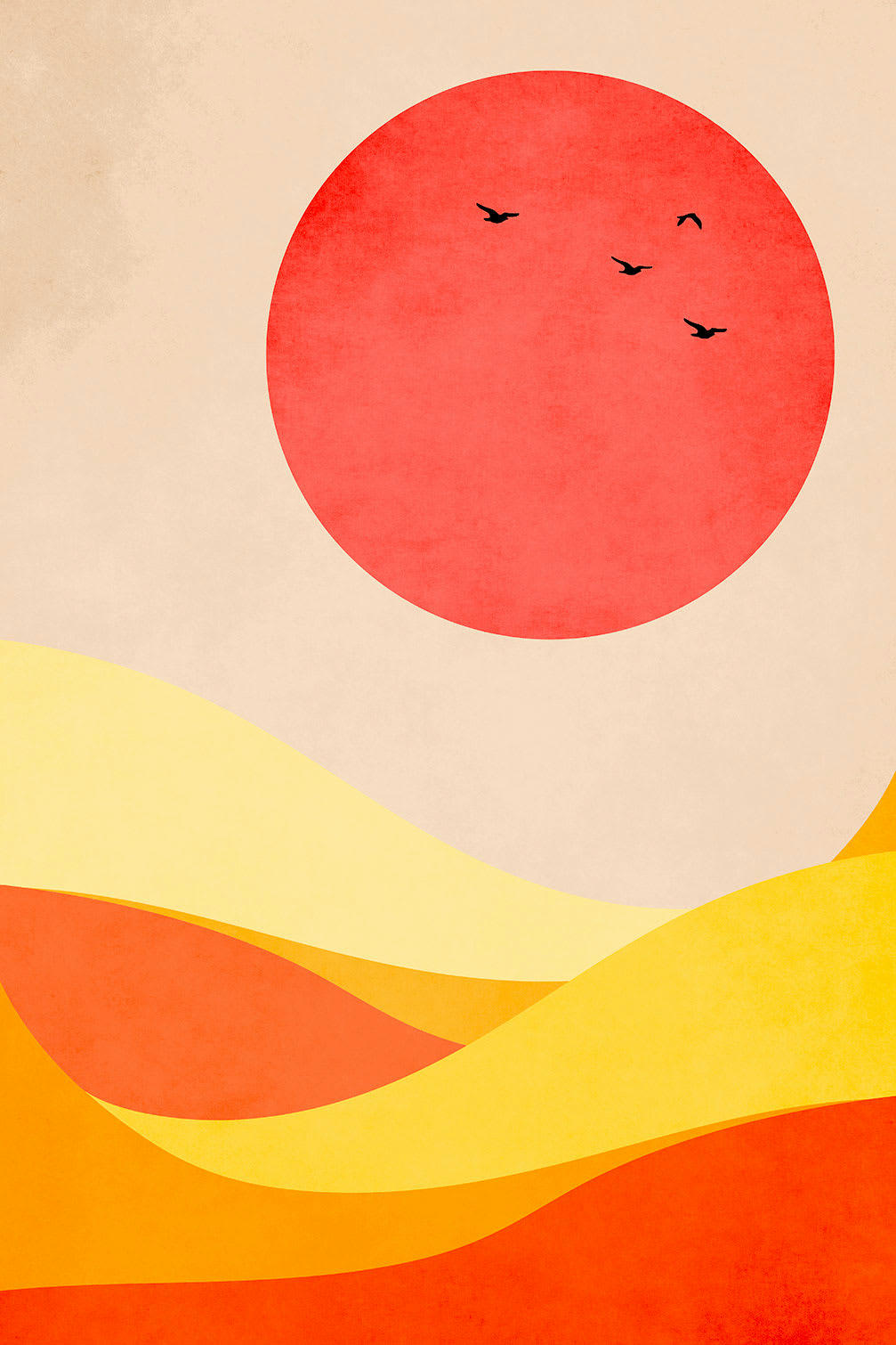 - Tableau scandinave Vague harmonieuse imprimé sur toile 60x90cm