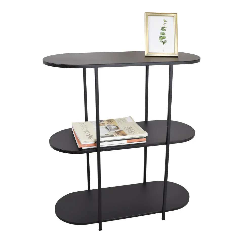 LOFT42 Oval Sidetable - Zwart - metaal - 77x70x30