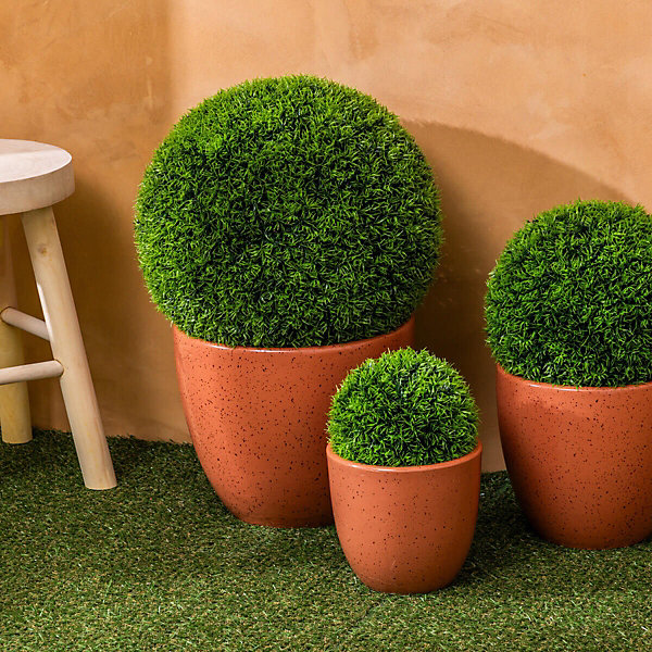 Boule de buis artificiel Carly vert D18cm - Atmosphera